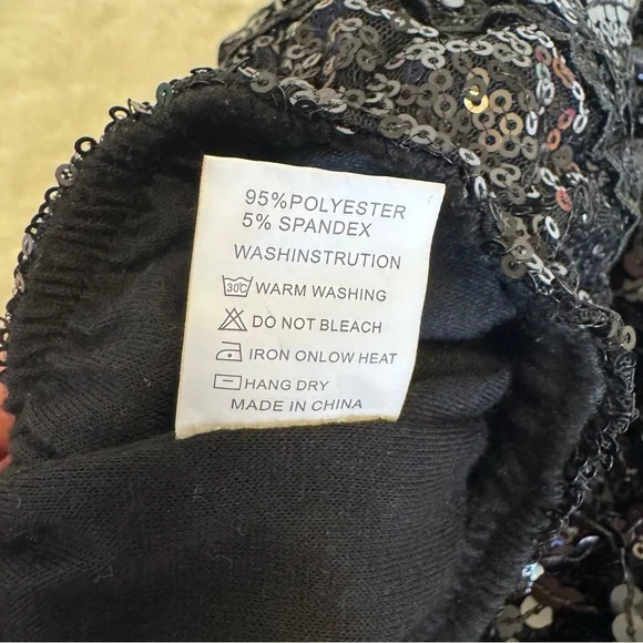 Black Sequin Fringe Shorts - Picture 5 of 5